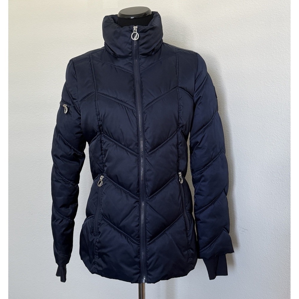 Nautica Women's Puffer Jacket Blue Small Water Resistant Streetwear Coat No Hood